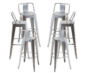 Packs Taburetes Altos - Pack 6 Taburetes Torix Respaldo - Gris metalizado