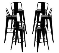 Packs Taburetes Altos - Pack 6 Taburetes Torix Respaldo - Negro