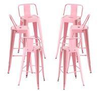 Packs Taburetes Altos - Pack 6 Taburetes Torix Respaldo - Rosa