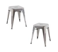 Packs Taburetes Pequeños - Pack 2 Taburetes Torix Pequeños - Gris metalizado
