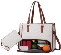 Packuum 3 in 1 Tote Bag, 2025 NEW 2 in 1 Tote Bag Lunch Bag Combo with Insulated Lunch Compartment,Packuum Lunch Bag, 3 In 1 Tote Bag Lunch Bag Combo,15.6 Inch Tote Bag With Lunch Compartment