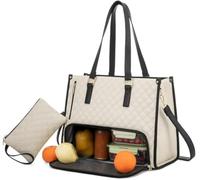 Packuum 3 in 1 Tote Bag, 2025 NEW 2 in 1 Tote Bag Lunch Bag Combo with Insulated Lunch Compartment,Packuum Lunch Bag, 3 In 1 Tote Bag Lunch Bag Combo,15.6 Inch Tote Bag With Lunch Compartment