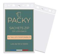 PACKY - Bolsas Con Cierre Zip - Bolsa Autocierre- 24 Tamaños Disponibles - Bolsas De Plastico Con Cierre Cremallera - Bolsa Apto Alimentos - Bolsas Pequeñas Y Grandes - 10x15 cm Lote de 500