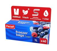 Paclan Bolsas para congelador, 1 litro, 40 piezas, 18 x 28 cm