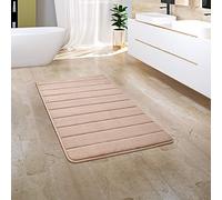 Paco Home Alfombra Baño Mullida Alfombra Bañera Alfombra Ducha Mullida Espuma con Efecto Memoria 3D Lavable, tamaño:50x80 cm, Color:Beige 3