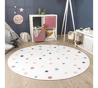 Paco Home Alfombra De Habitacion Bebe Infantil Niña Niño De Juego Retonda Arcoíris Se Puede Lavar En La Lavadora Moderna, tamaño:Ø 160 cm Redon, Color:Multicolor 3
