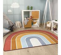 Paco Home Alfombra De Habitacion Bebe Infantil Niña Niño De Juego Retonda Arcoíris Se Puede Lavar En La Lavadora Moderna, tamaño:120x160 cm Forma de Arco Iris, Color:Multicolor 5