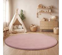 Paco Home Alfombra De Habitacion Bebe Infantil Niña Niño De Juego Suave Antideslizante Moderna, tamaño:80 cm Redon, Color:Pink