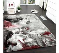 Paco Home Alfombra Estilo Moderno Diseño Estética Lienzo Moteada Sombreada, Color:Rojo, tamaño:120x170 cm