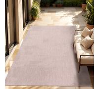 Paco Home Alfombra Exterior Interior Balcón Terraza Alfombra Cocina Monocolor Jaspeado, tamaño:160x220 cm, Color:Pink