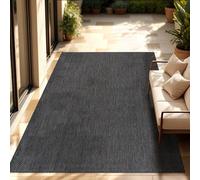 Paco Home Alfombra Exterior Interior Balcón Terraza Alfombra Cocina Monocolor Jaspeado, tamaño:240x340 cm, Color:Antracita
