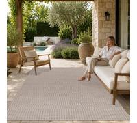 Paco Home Alfombra Exterior Interior Balcón Terraza Cocina Motivo Boho Étnico Moderno, tamaño:80x150 cm, Color:Beige 5