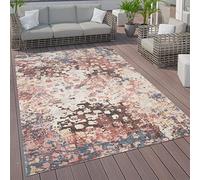 Paco Home Alfombra Exterior Interior Terraza Cocina Vintage Pastel Motivos Abstractos, tamaño:140x200 cm, Color:Multicolor 6