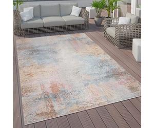 Paco Home Alfombra Exterior Interior Terraza Cocina Vintage Pastel Motivos Abstractos, tamaño:60x100 cm, Color:Multicolor 2
