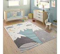 Paco Home Alfombra Infantil Alfombra Habitacion Niño Color Pastel 3D Motivo Montañas Moderna, tamaño:80x150 cm