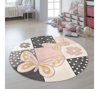 Paco Home Alfombra Infantil, Alfombra Pastel Moderna Habitación Infantil, Motivo De Animales 3D Adorable, tamaño:Ø 160 cm Redondo