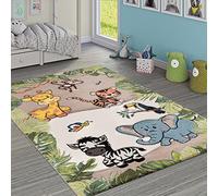 Paco Home Alfombra Infantil Animales Salvajes Crema Beige, tamaño:120x170 cm