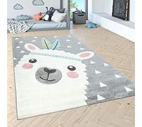Paco Home Alfombra Infantil Colores Pastel Modernos, Motivos Alegres, Efecto 3D, tamaño:80x150 cm, Color:Gris