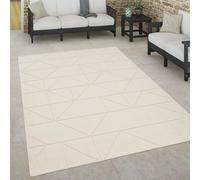 Paco Home Alfombra Interior Exterior Terraza Balcón Intemperie Estilo Escandinavo, tamaño:240x340 cm, Color:Crema