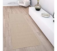 Paco Home Alfombra Interior Exterior Terraza Balcón Intemperie Lisa Estructura, tamaño:60x100 cm, Color:Beige