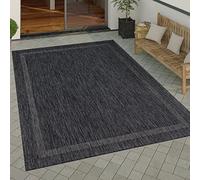 Paco Home Alfombra Interior Y Exterior Balcon Terraza Alfombra Cocina Moderna Dibujo Geometrico Motivo Abstract, tamaño:200x280 cm, Color:Antracita