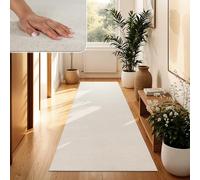 Paco Home Alfombra Moderna y Suave para Salón a Pelo Corto Lavable Fluffy Uni Efecto Piel Intemporal Elegante Antideslizante Fácil de Limpiar, tamaño:80x150 cm, Color:Crema 4