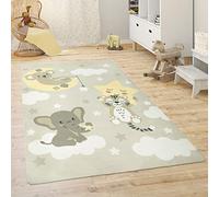 Paco Home Alfombra para Habitación Infantil Juegos Bebé Animales Arco Iris Corazón, tamaño:80x150 cm, Color:Beige