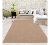 Paco Home Alfombra para Interior Y Exterior Apta para Salón, Balcón, Cocina Y Pasillo - Diseño De Yute Natural, Unicolor, Resistente, Impermeable Y En Tonos Naturales, tamaño:120x160 cm