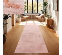 Paco Home Alfombra para Salón en Falsa Piel Suave Lavable Moderna Elegante Fácil de Limpiar Efecto Piel Uni Brillante Fluffy a Pelo Corto, tamaño:60x90 cm, Color:Pink