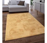 Paco Home Alfombra para salón o dormitorio, pelo largo, mullida, suave, color amarillo, tamaño: 120 x 160 cm