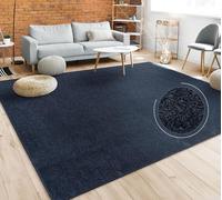 Paco Home Alfombra Salón Color Liso Discreta Moderna Pelo Corto Tamaños, tamaño:120x170 cm, Color:Azul-Marino