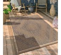 Paco Home Alfombra Salon De Habitacion Cocina Exterior Terraza Jardin Motivo Boho Chic Motivo Floral Dibujo Geometrico, tamaño:160x220 cm, Color:Beige 4