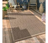 Paco Home Alfombra Salon De Habitacion Cocina Exterior Terraza Jardin Motivo Boho Chic Motivo Floral Dibujo Geometrico, tamaño:120x160 cm, Color:Beige