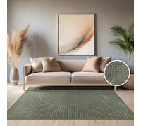 Paco Home Alfombra Salon De Habitacion Cocina Exterior Terraza Jardin Motivo Nordica Motivo Boho Chic Lisa, tamaño:160x230 cm, Color:Verde