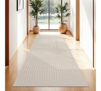 Paco Home Alfombra Salon De Habitacion Cocina Exterior Terraza Jardin Motivo Nordica Motivo Boho Chic Lisa Crema, tamaño:80x150 cm, Color:Crema 8