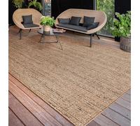 Paco Home Alfombra Salon De Habitacion Cocina Exterior Terraza Jardin Se Puede Lavar En La Lavadora Motivo Boho Chic Lisa, tamaño:120x160 cm, Color:Beige