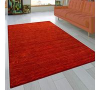 Paco Home Alfombra Salon De Habitacion Pelo Corto Fibra Natural Lisa A Mano Moderna Gabbeh, tamaño:80x150 cm, Color:Terracota