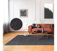 Paco Home Alfombra Salon De Habitacion Pelo Corto Lisa Suave Se Puede Lavar En La Lavadora, tamaño:133x190 cm, Color:Antracita