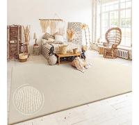 Paco Home Alfombra Salon De Habitacion Pelo Corto Motivo Boho Chic Motivo Nordica, tamaño:60x100 cm, Color:Beige