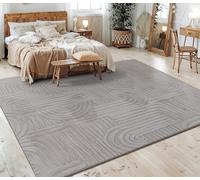 Paco Home Alfombra Salon De Habitacion Pelo Corto Motivo Nordica Motivo Boho Chic Dibujo Geometrico, tamaño:200x280 cm, Color:Gris 7