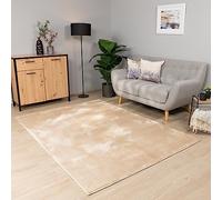 Paco Home Alfombra Salon De Habitacion Pelo Corto Se Puede Lavar En La Lavadora Lisa Suave, Tamaño:120x160 cm, Color:Beige Oscuro