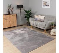Paco Home Alfombra Salon De Habitacion Pelo Corto Se Puede Lavar En La Lavadora Lisa Suave, Tamaño:200x280 cm, Color:Gris