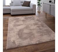 Paco Home Alfombra Salon De Habitacion Pelo Largo Se Puede Suave Felpa Beige Taupe, tamaño:140x200 cm