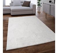 Paco Home Alfombra Salon De Habitacion Pelo Largo Se Puede Suave Felpa Blanco, tamaño:120x170 cm