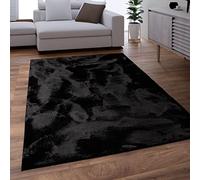 Paco Home Alfombra Salon De Habitacion Pelo Largo Se Puede Suave Felpa Negras, tamaño:60x90 cm