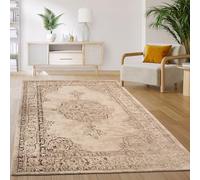Paco Home Alfombra Salón Dormitorio Pelo Corto Vintage Oriental Abstracto Patrón Moderno Beige, tamaño:160x220 cm