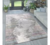 Paco Home Alfombra Salón En Colores Pastel, Diseño Moderno Rombos, Triángulo Y Zig Zag, tamaño:200x290 cm, Color:Multicolor