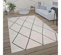 Paco Home Alfombra Salón Motivo Escandinavo Rombos Moderno Blanco Varios Diseños Y Tamaños, tamaño:80x150 cm, Color:Blanco 2