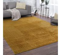 Paco Home Alfombra Salón Pelo Corto Monocolor Moderna Suave Amarillo Amarillo Mostaza, tamaño:240x340 cm
