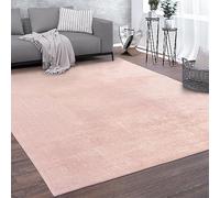 Paco Home Alfombra Salón Pelo Corto Monocolor Moderna Suave Rosa, tamaño:80 cm Redon